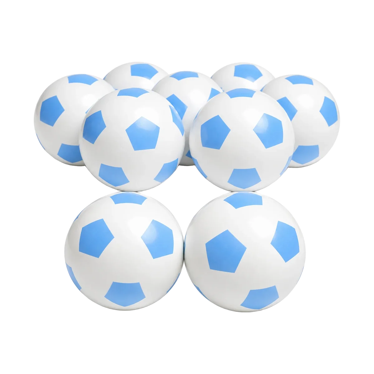 Pelota pentágono celeste y blanco